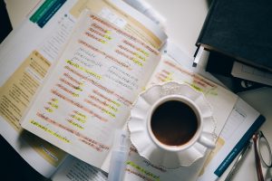 A book and cup of coffee