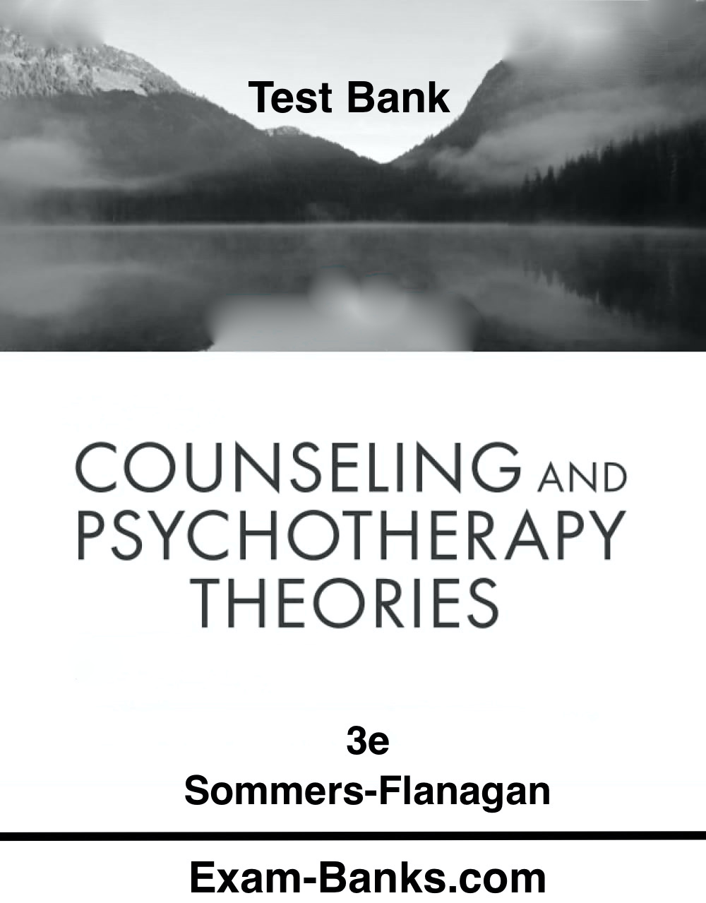 an image showing cover pic of the test bank accompanying Counseling and Psychotherapy Theories by Sommers-Flanagan