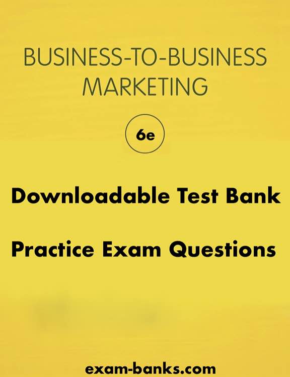 test bank image: Business-to-Business Marketing | Brennan 6e