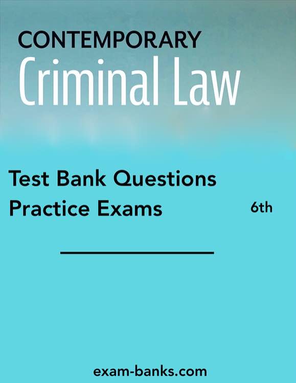 Test bank image: Contemporary Criminal Law by Lippman