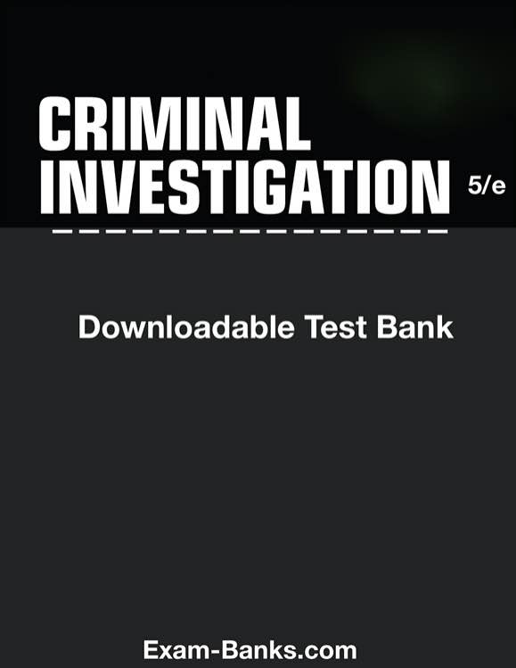 test bank image cover: Criminal Investigation | Brandl, 5e