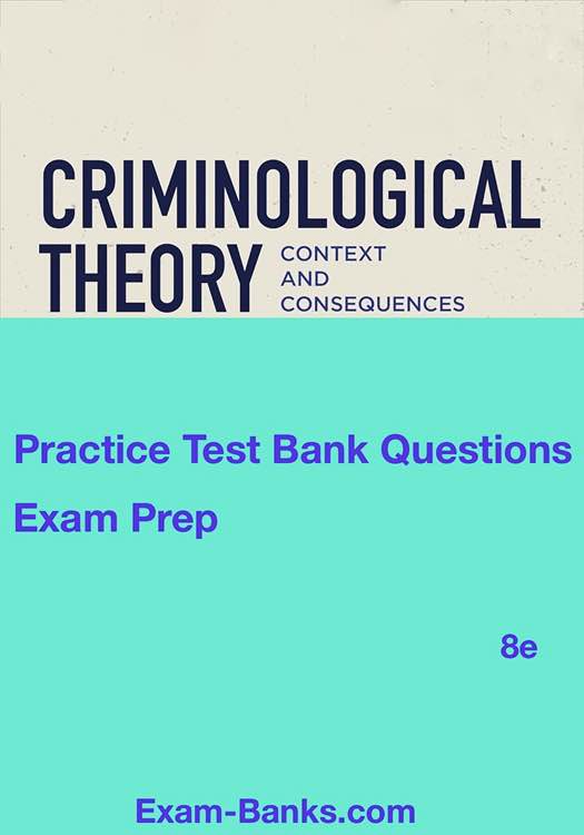 image of the test bank of the book: Criminological Theory