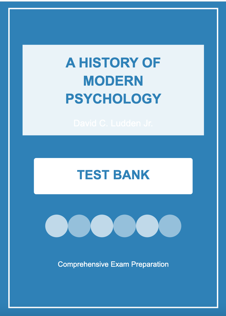 Test Bank image: A History of Modern Psychology by Ludden