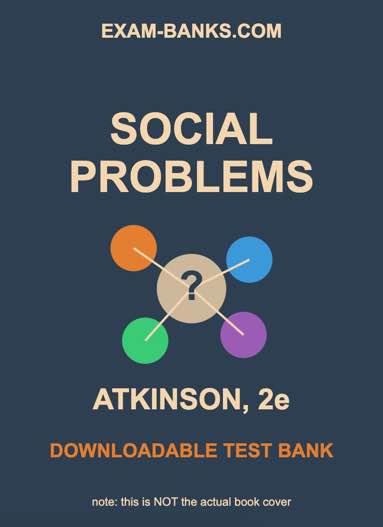 Cover of the test bank for Social Problems: Sociology in Action by Maxine P. Atkinson, 2nd Edition, featuring diverse community imagery.