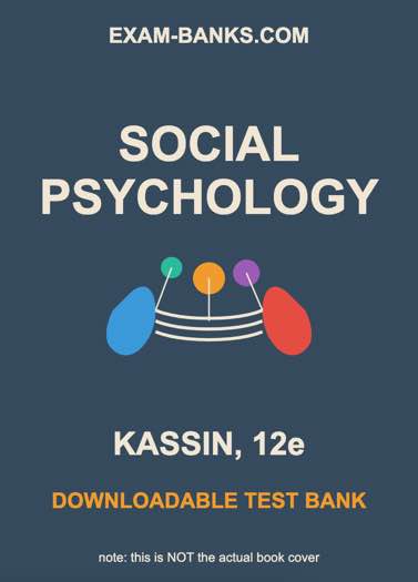 Cover of the test bank for Social Psychology by Saul Kassin, 12th Edition, featuring a vibrant crowd scene with balloons.