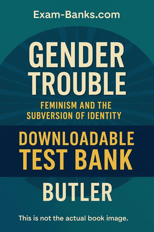 Cover of the Gender Trouble Test Bank by Judith Butler featuring intersecting gender symbol motifs