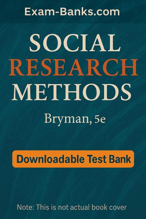 Social Research Methods Bryman 5th edition test bank cover (5th canadian edition)