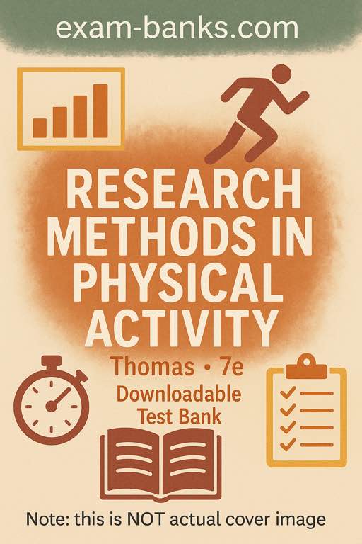 Research Methods in Physical Activity Thomas test bank cover
