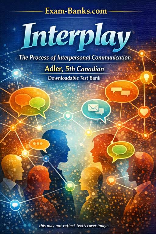 Interplay The Process of Interpersonal Communication Adler 5th Canadian test bank cover.