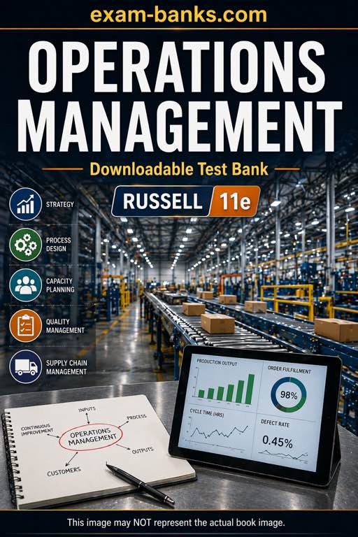 Russell and Taylor's Operations Management 11th Edition test bank cover image (for exam preparation)