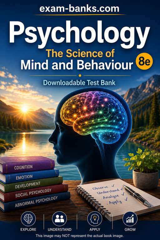 Gross Psychology The Science of Mind and Behaviour 8th Edition test bank with practice exam questions.