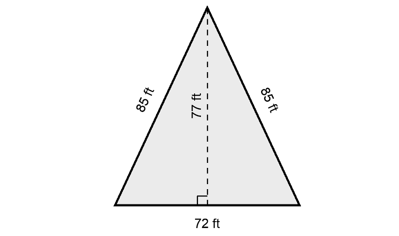 an image of triangle taken from the Parapathways practice exams that exam-banks offers, the mathematics section.